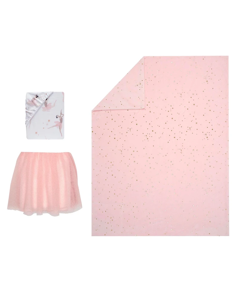 Lambs & Ivy Ballerina Baby 3-Piece Infant Nursery Baby Crib Bedding Set - Pink