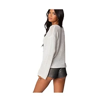 Edikted Womens Drop Shoulder Light Knit Sweater