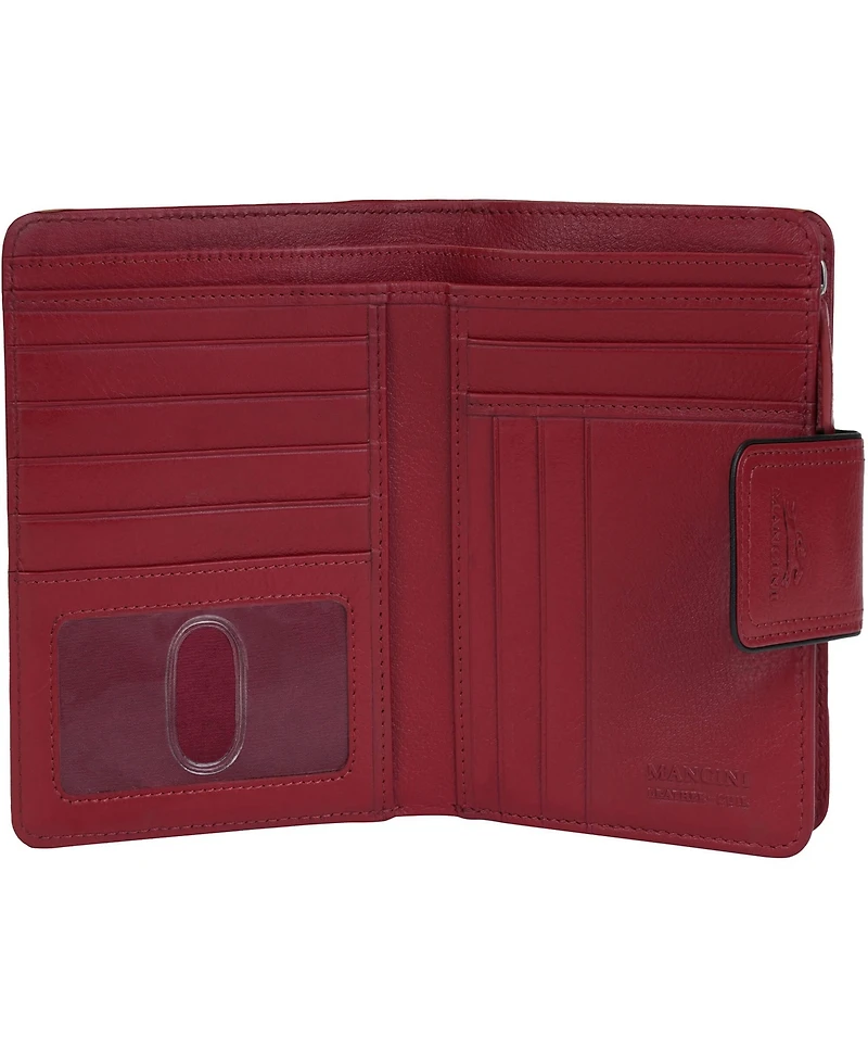 Mancini Women's Sonoma Rfid Secure Clutch Wallet