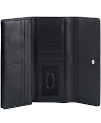 Mancini Women's Croco2 Rfid Secure Quad Fold Wallet