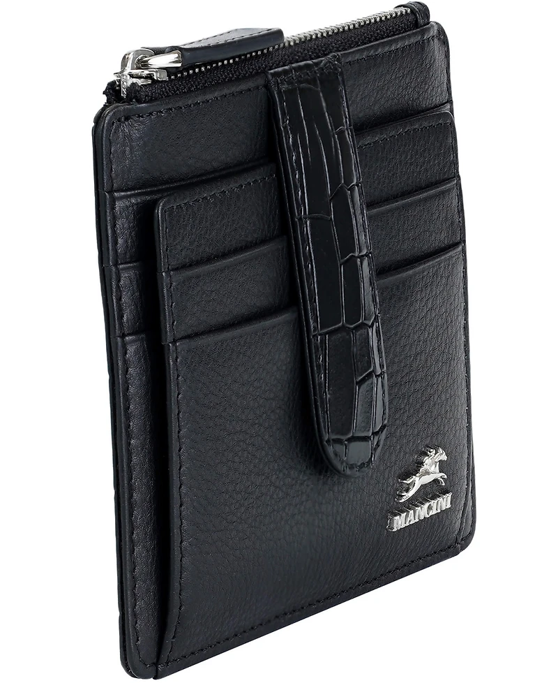 Mancini Women's Croco2 Rfid Secure Card Case Wallet