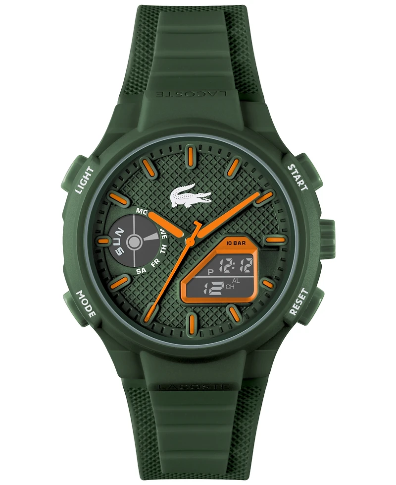 Lacoste Men's LC33 Khaki Silicone Strap Watch 45mm