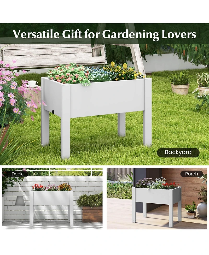 Raised Garden Bed with Water Level Indicator Drainage Hole for Vegetables Outdoor