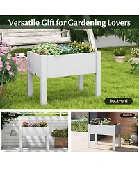 Raised Garden Bed with Water Level Indicator Drainage Hole for Vegetables Outdoor