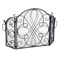 Streamdale Rosalinda Floral Iron Fireplace Screen, Silver Finish