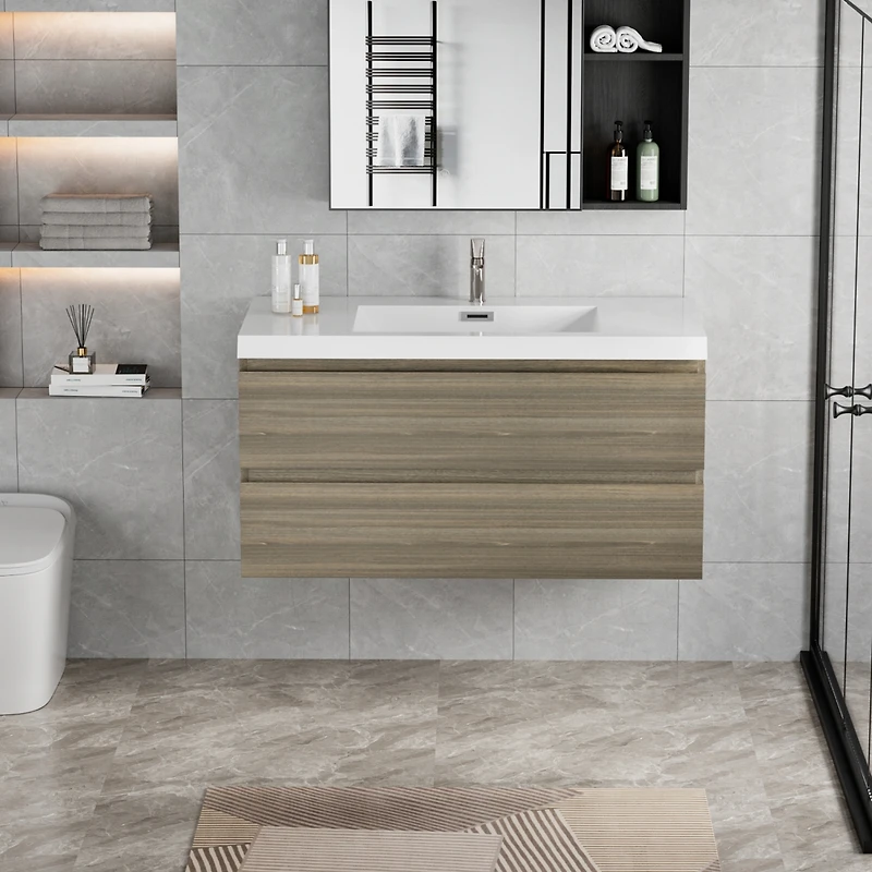 42" Floating Bathroom Vanity with Resin Sink