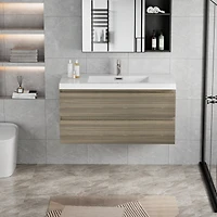 42" Floating Bathroom Vanity with Resin Sink