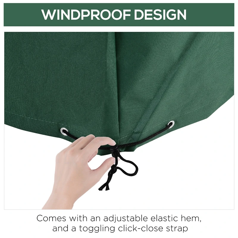 Dark Green Heavy Duty Outdoor Sectional Sofa Cover (97" x 65" x 26")