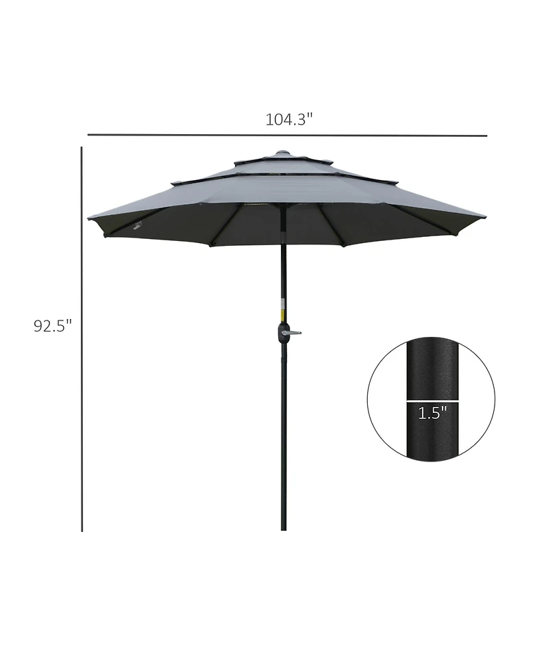 9FT 3-Tier Patio Market Umbrella with Tilt