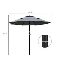 9FT 3-Tier Patio Market Umbrella with Tilt
