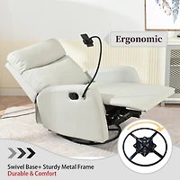 360° Swivel Rocking Recliner Chair with Padded Backrest for Nursery