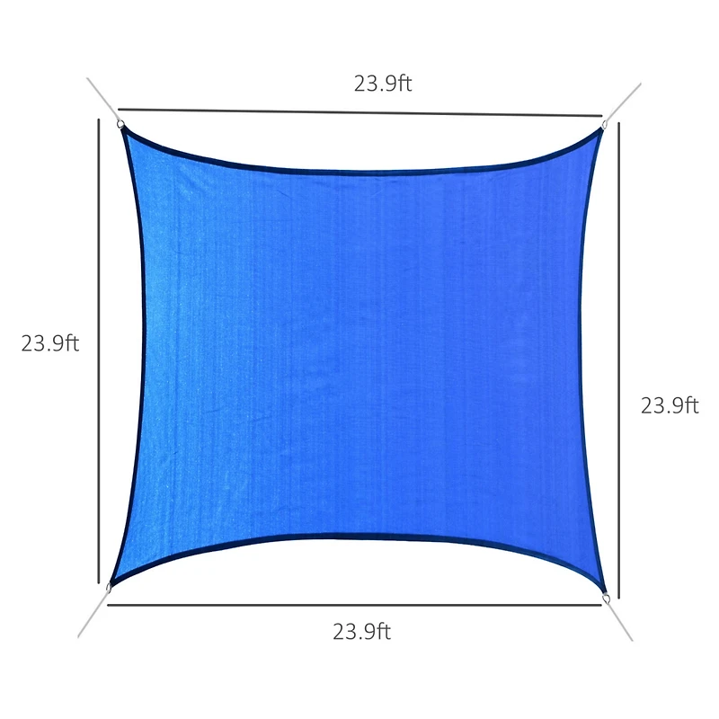 24' x 24' Sun Shade Sail Canopy, Uv Block for Patio Backyard Lawn Garden, Blue