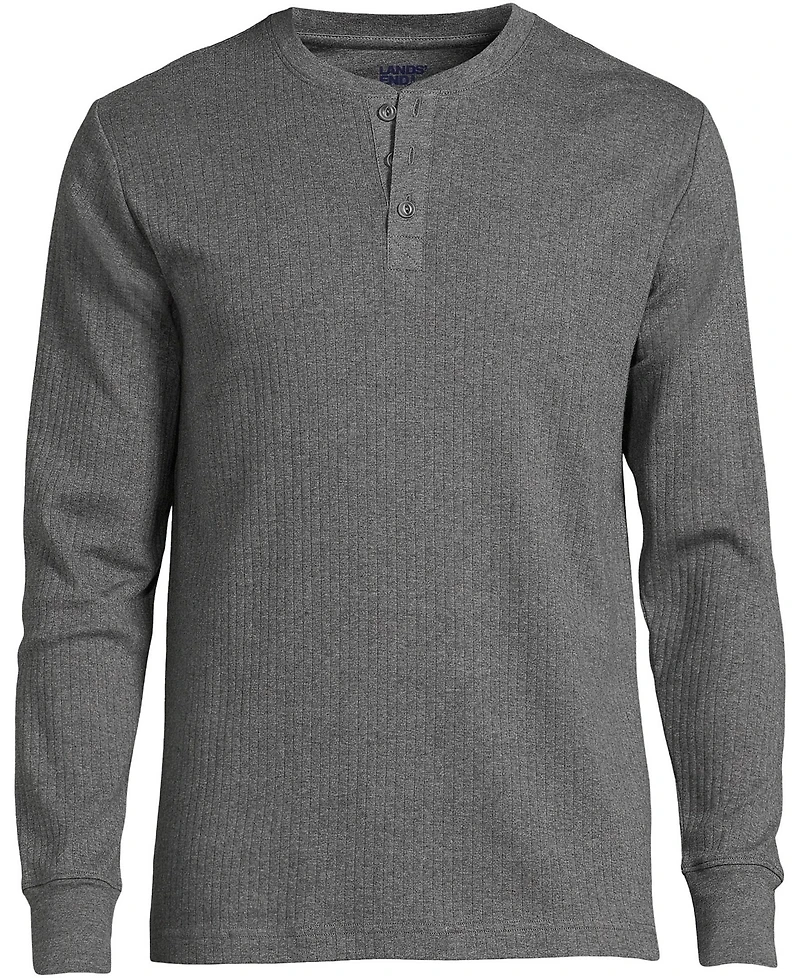 Lands' End Big & Tall Knit Rib Pajama Henley