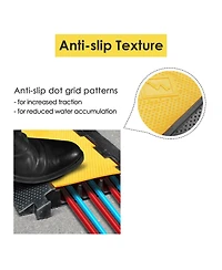 Yescom 3 Channel Cable Driveway Over Garden Hose Protector Ramp Speed Bump Rubber Protective Wire Cover Cord for Walkway, 44000 Lbs Load Capacity