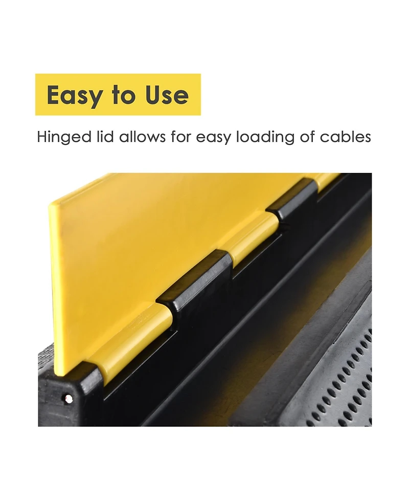 Yescom 1 Channel Cable Driveway Over Garden Hose Protector Ramp Wire Cover for Walkway Outdoor Pvc Speed Bump for Road, 22000 Lbs 2 Packs