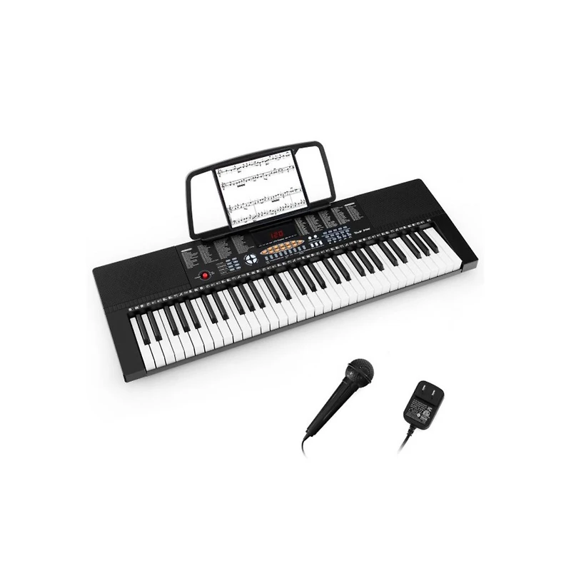 Vebreda 61-Key Electronic Keyboard Piano with 3 Teaching Modes Led Display and Dual Keyboard