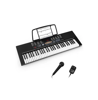Vebreda 61-Key Electronic Keyboard Piano with 3 Teaching Modes Led Display and Dual Keyboard