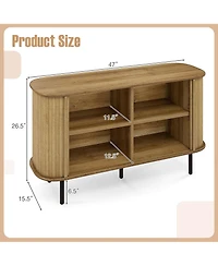 47" Sideboard Buffet Cabinet with Sliding Tambour Doors Adjustable Shelves