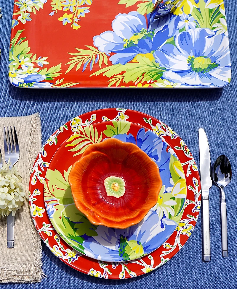 Certified International Blossom Set of 4 3-d Floral Ice Cream Bowls
