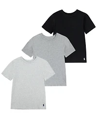 Polo Ralph Lauren Big Boys Crewneck Undershirts, 3 Pack