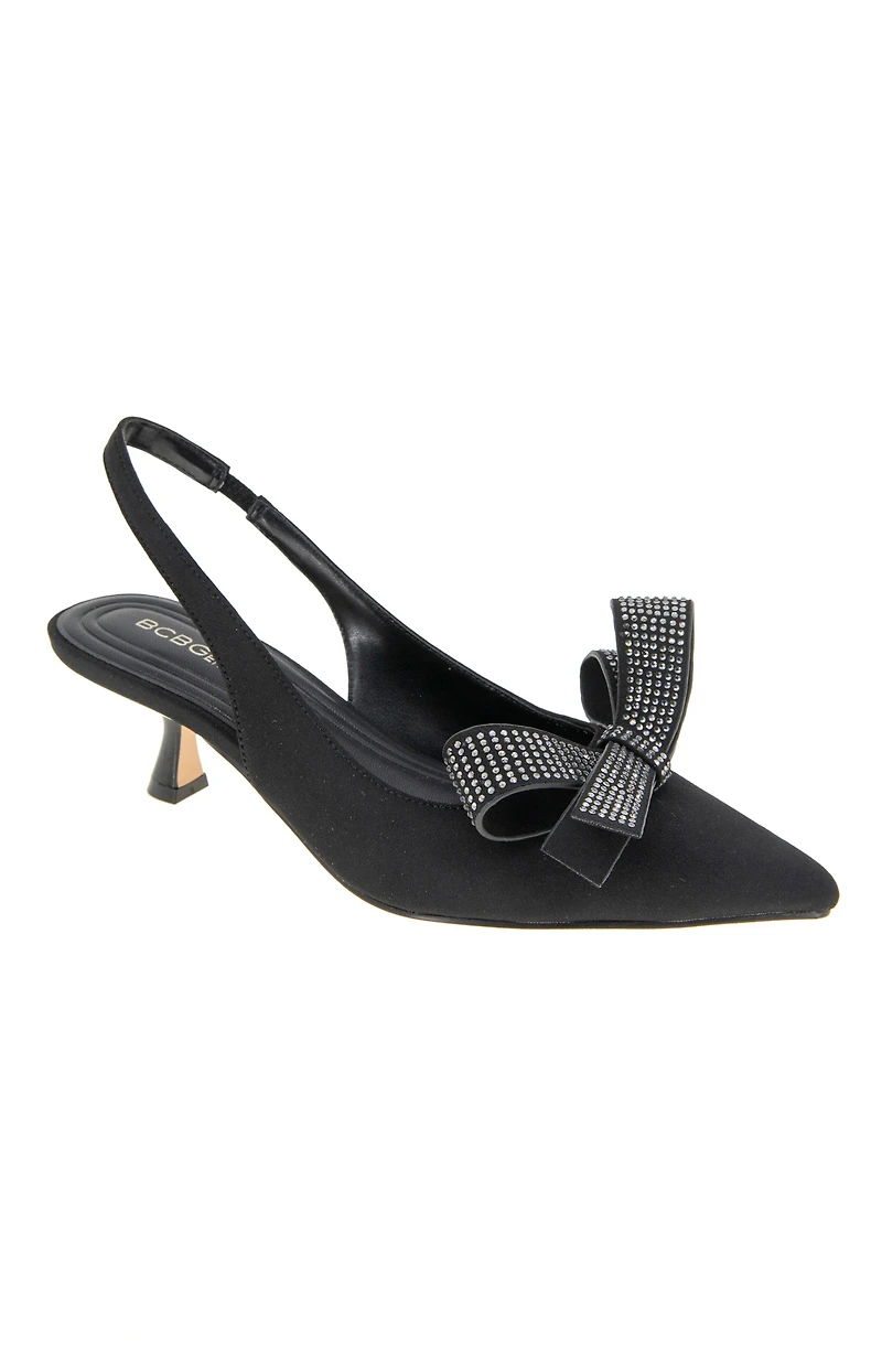 BCBGeneration Women's Kasti Slingback Kitten-Heel Bow Pumps