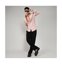 Men's Blush Pink Self-Design Striped Shirt