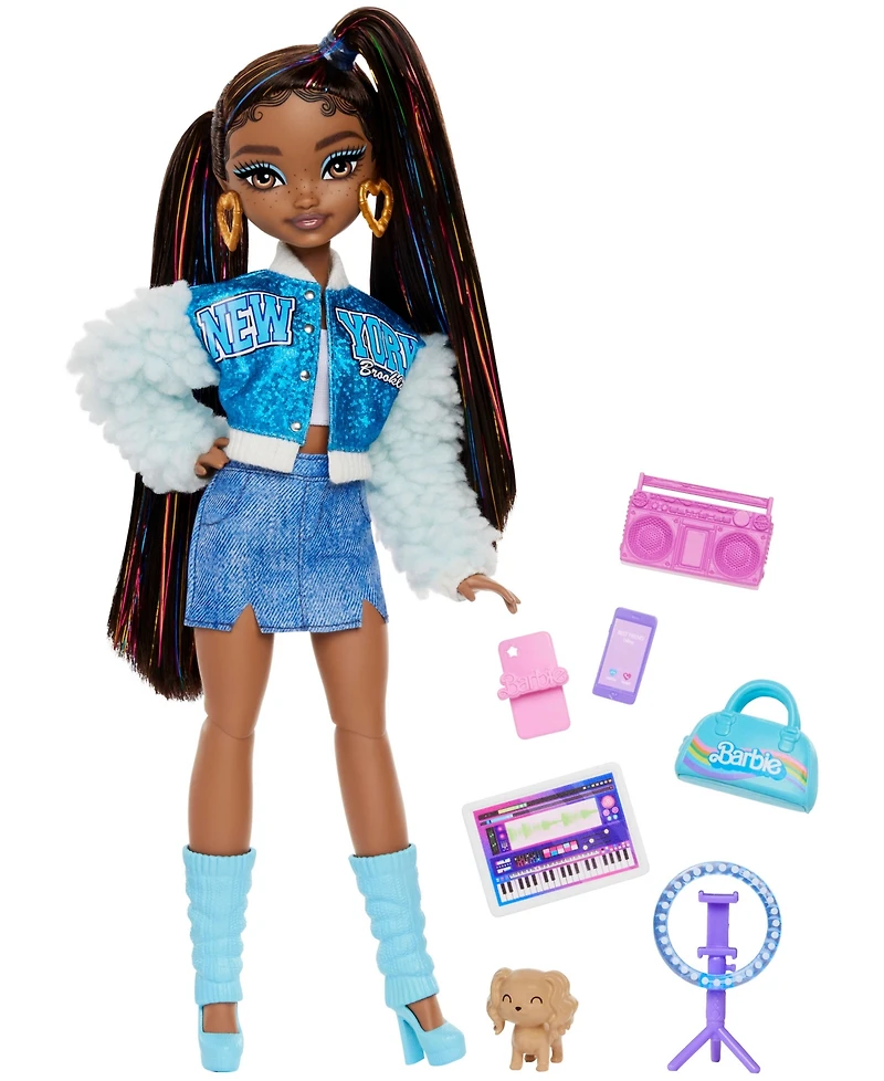 Barbie Dream Besties Barbie Brooklyn Fashion Doll with 8 Video Music Themed Accessories