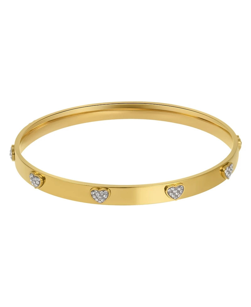 Adornia Gold Tarnish Resistant Cubic Zirconia Hearts Stacking Bangle
