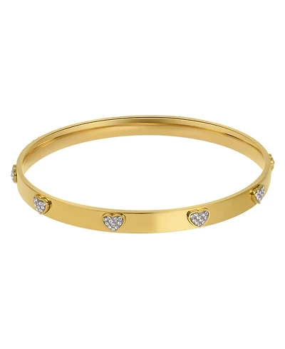 Adornia Gold Tarnish Resistant Cubic Zirconia Hearts Stacking Bangle