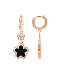 Adornia Gold Cubic Zirconia White Clover Earrings