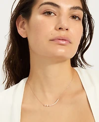 Adornia Adjustable Crystal Curved Bar Pink Cultivated Pearl Necklace