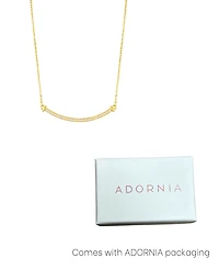 Adornia Gold Adjustable Faux Cultivated Pearl Curved Bar Necklace