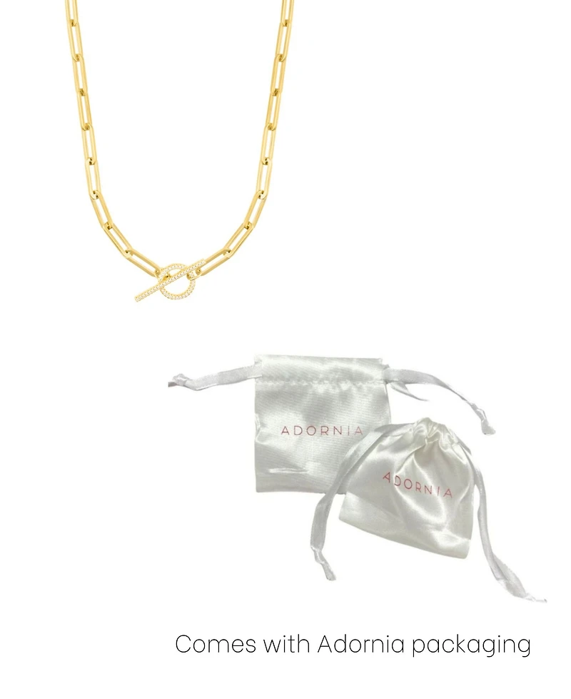 Adornia Gold Cubic Zirconia Paperclip Toggle Necklace
