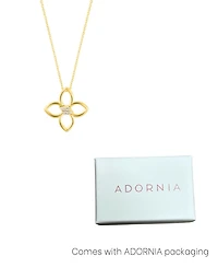 Adornia Adjustable Cubic Zirconia Outline Clover Necklace