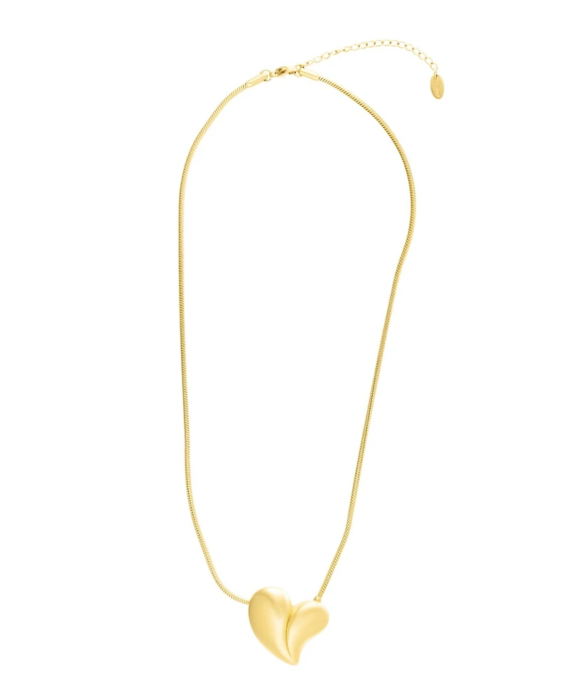 Adornia Gold Tarnish Resistant Adjustable Oversized Puffy Heart Necklace