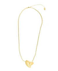 Adornia Gold Tarnish Resistant Adjustable Oversized Puffy Heart Necklace