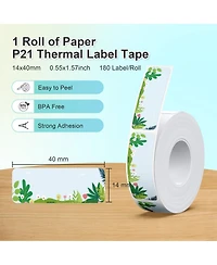 Nelko Genuine P21 Plant 2.0 Label Maker Tape, Adapted Label Print Paper, 14x40mm (0.55"x1.57"), Standard Laminated Labeling Replacement, Multipurpose