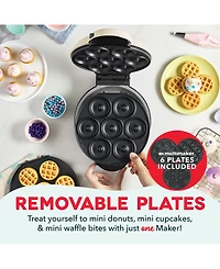Dash MultiMaker Treat Maker System with Removeable: Mini Cupcake, Donut, & Waffle Bite