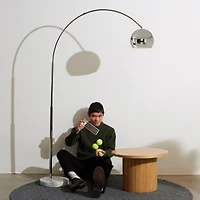Olivia Led Contemporary Arc Floor Lamp with Heavy-Weighted Marble Base (75"), Bulb Included