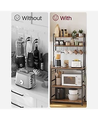Slickblue Hutch Bakers Rack with Power Outlet