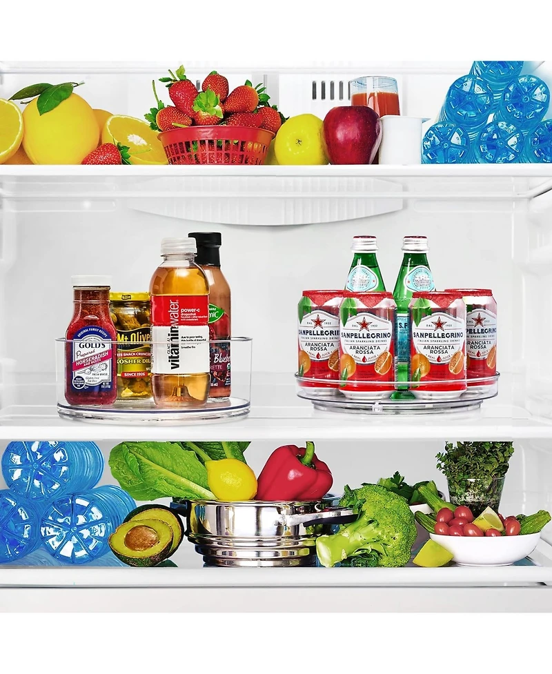 Sorbus Clear Acrylic Lazy Susan Organizer 3 Pack - for Fridge, Pantry, Cabinet, Table, Makeup, Set