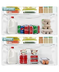 Sorbus Can & Egg Holder Set - 2 Stackable Can Dispenser Holds 12 Cans Each & Egg Holders with Lid holds 14 eggs for Fridge, Pantry