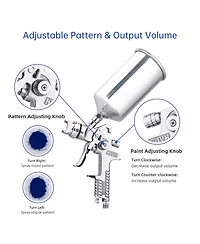 6Pcs 1.3 1.8 Hvlp Spray Gun Kit Gravity Auto Paint Primer Basecoat Clearcoat