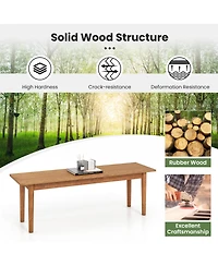 Sugift Solid Wood Dining Bench Entryway Bench with Rubber Wood Legs