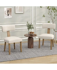 Dining Chairs Set of 2 with Curved Backrest Padded Seat
