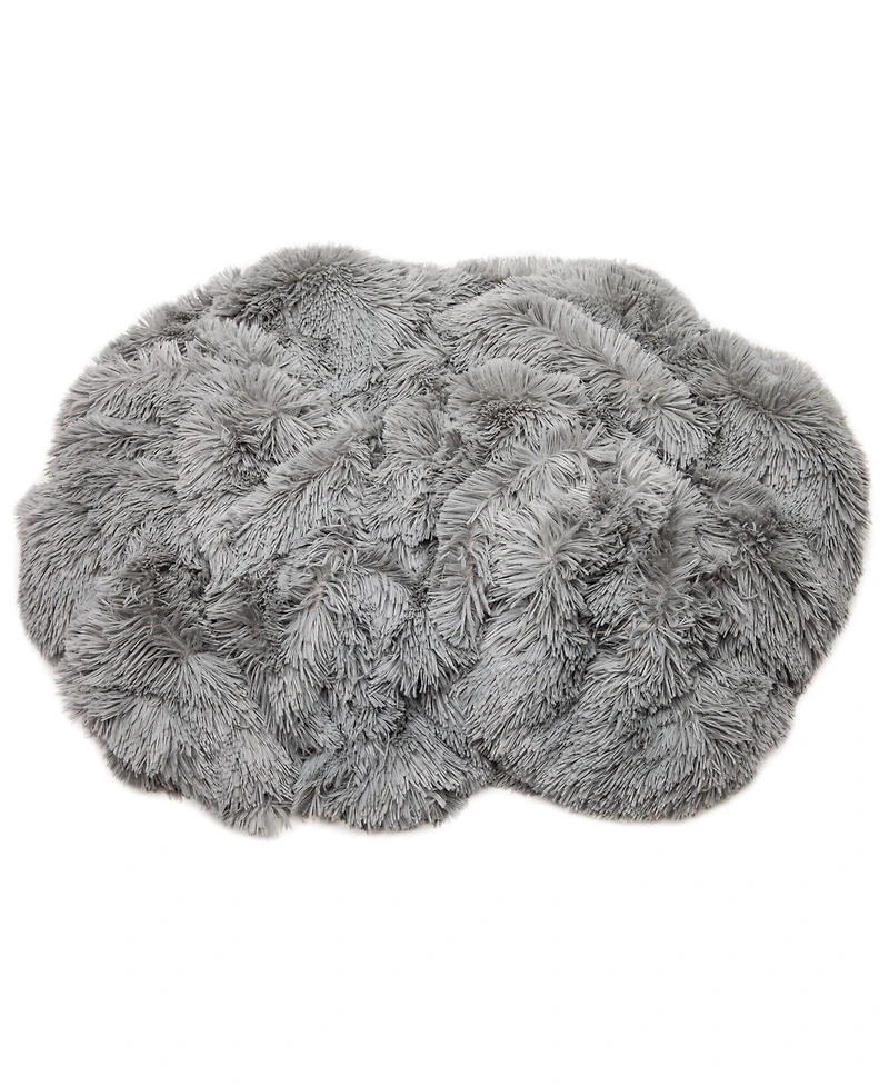 Chanasya Premium Solid Faux Long Fur Throw Blanket - Soft, Fuzzy For Bed or Couch 60" x 70" Aubergine