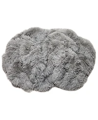 Chanasya Premium Solid Faux Long Fur Throw Blanket - Soft, Fuzzy For Bed or Couch 60" x 70" Aubergine