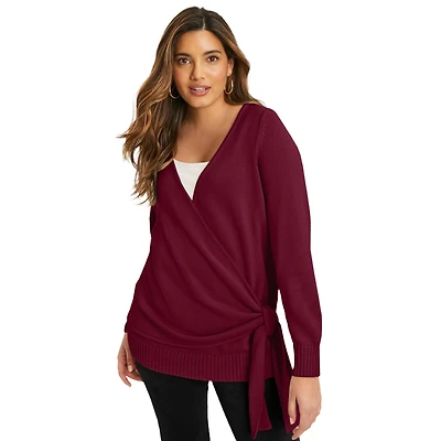 June + Vie Women's June + Vie Wrap-Front Cardigan