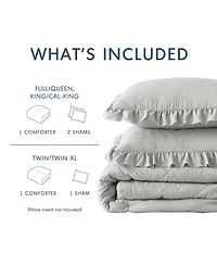 510 Design Phoebe Diamond Quilted Ruffle Edge 3-Pc. Comforter Set, Full/Queen