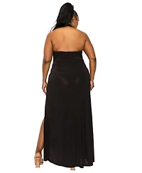 L I V D Plus Size Gisele Halter Neck Dress